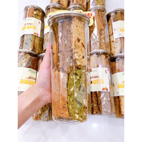 [Mã GROSALE giảm 10% đơn 150K] BÁNH BISCOTTI NGUYÊN CÁN HŨ 400g ĂN KIÊNG LÀNH MẠNH 100% mix vị-ngũ cốc giảm cân