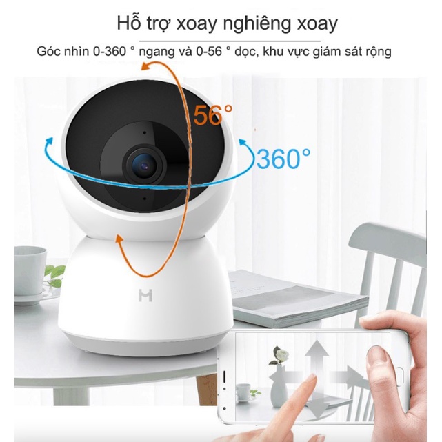 Bản quốc tế - 2K 1296P 3MP HD - WiFi IP Camera Xiaomi Imilab A1 xoay 360 độ CMSXJ19E -Hàng Chính Hãng