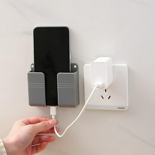 1 chiếc - giá đỡ sạc điện thoại di động dính, giá đựng đồ treo tường phòng tắm, lưu trữ đa chức năng, đầu giường cố định, phổ biến cho người lười biếng