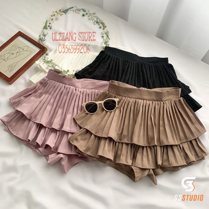 Chân váy hai tầng dập ly nhuyễn