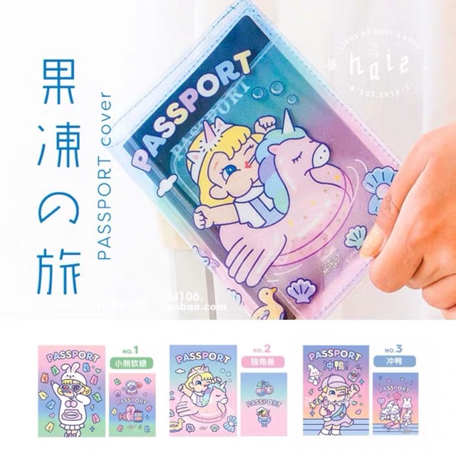 Ví bọc hộ chiếu passport trong suốt Milkjoy