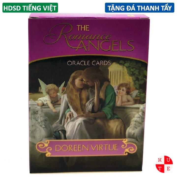 [Size Gốc] Bài Oracle Romance Angels Size Gốc 8.9x12.7 Cm 44 Lá Bài Cán Màng Tặng Đá Thanh Tẩy Hướng Dẫn Tiếng Việt S7