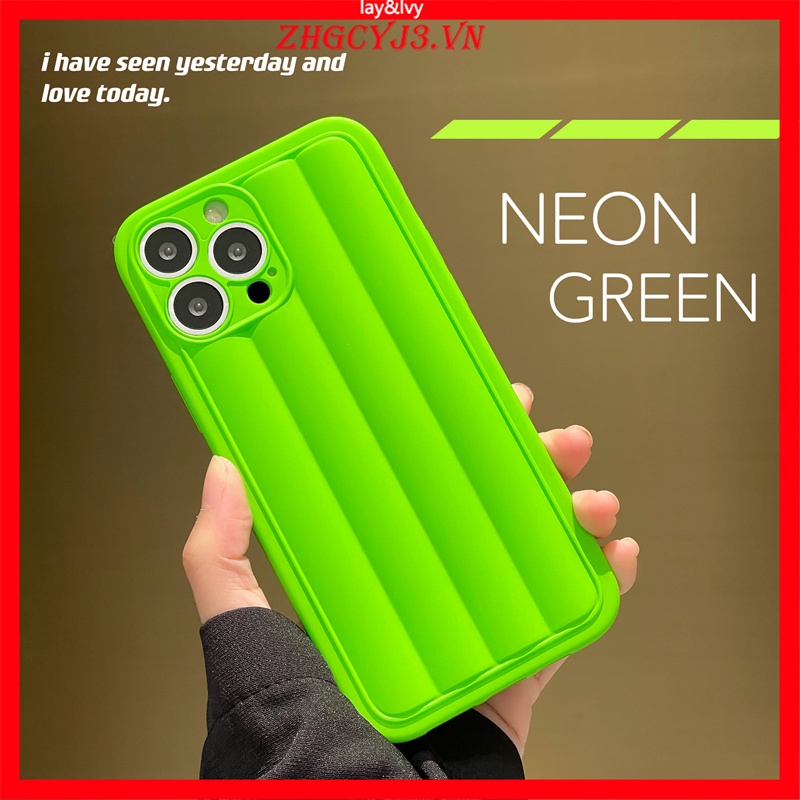 Ốp Điện Thoại Silicon Mềm Họa Tiết Hoạt Hình Màu Xanh Lá Dạ Quang Cho IPhone 7Plus XS XR XSmax 11/12/13 Pro