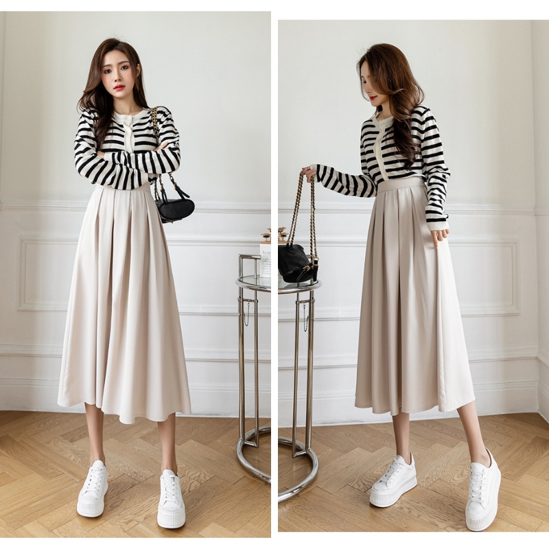 Chân váy Midi dáng dài ulzzang xếp ly công sở chun sau có BIGSIZE đi làm đi chơi chất tuyết mưa đứng form tôn dáng CV47