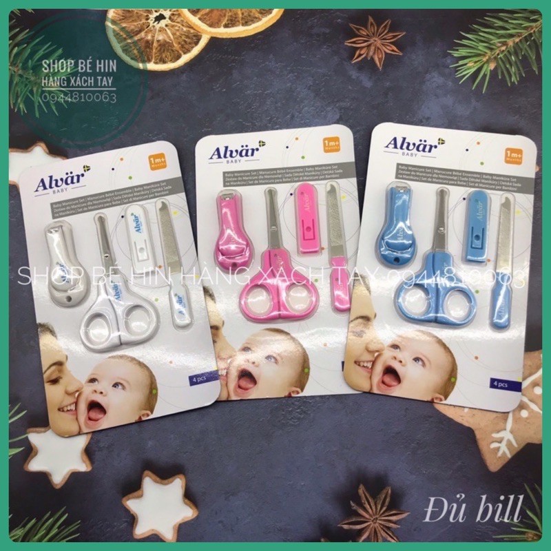 (Bill Đức) Bộ cắt móng tay cho bé ALVAR, bấm móng tay cho bé từ sơ sinh, Hàng Đức