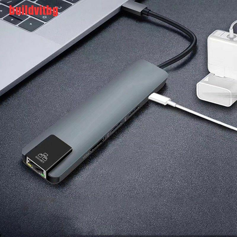 {buildvitbg}5 in 1 USB Type C Hub Hdmi 4K USB C Hub to Gigabit Ethernet Rj45 Lan Adapter GVQ