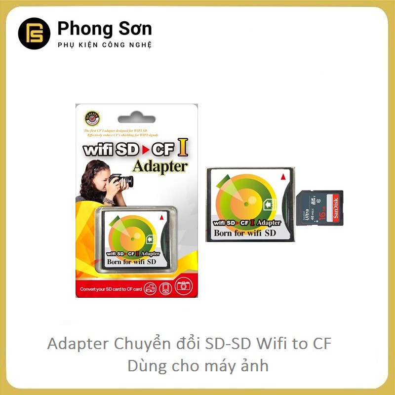 Adapter SD to CF type I ( khe chuyển đổi thẻ SD,SD wifi sang khe thẻ CF ) | BigBuy360 - bigbuy360.vn