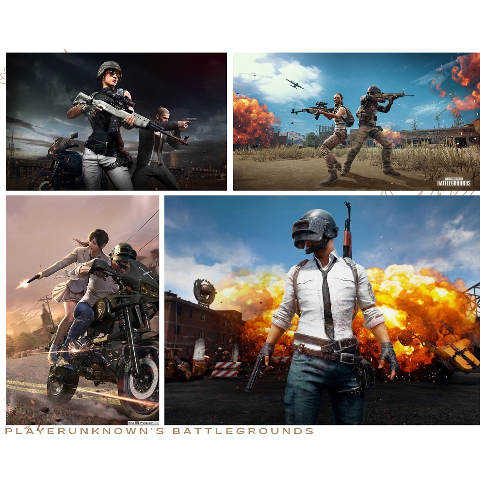 Postcard PUBG Game PlayerUnknown's Battlegrounds có dán sticker in hình anime - Quà Tặng