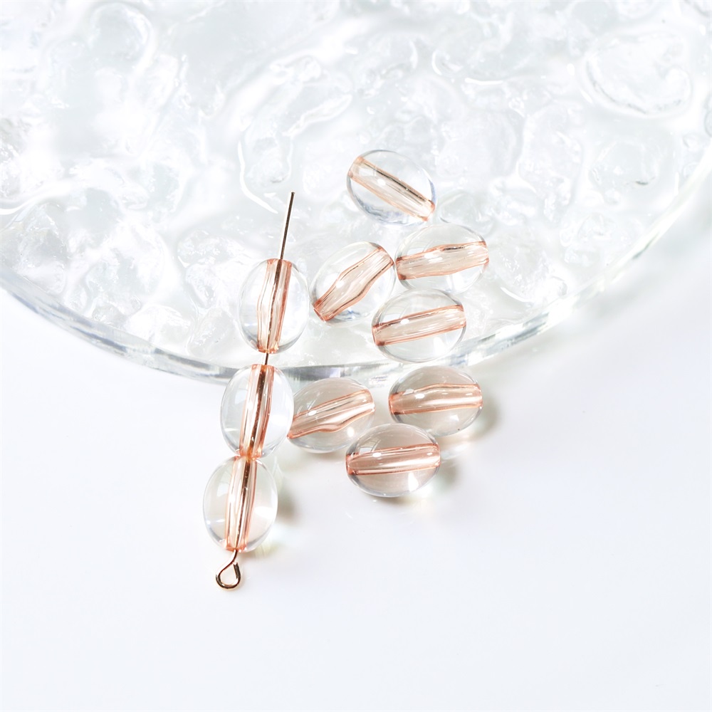 Hạt Xâu Làm Trang Sức Hình Oval Trong Suốt 30 Cái 12 * 9mm