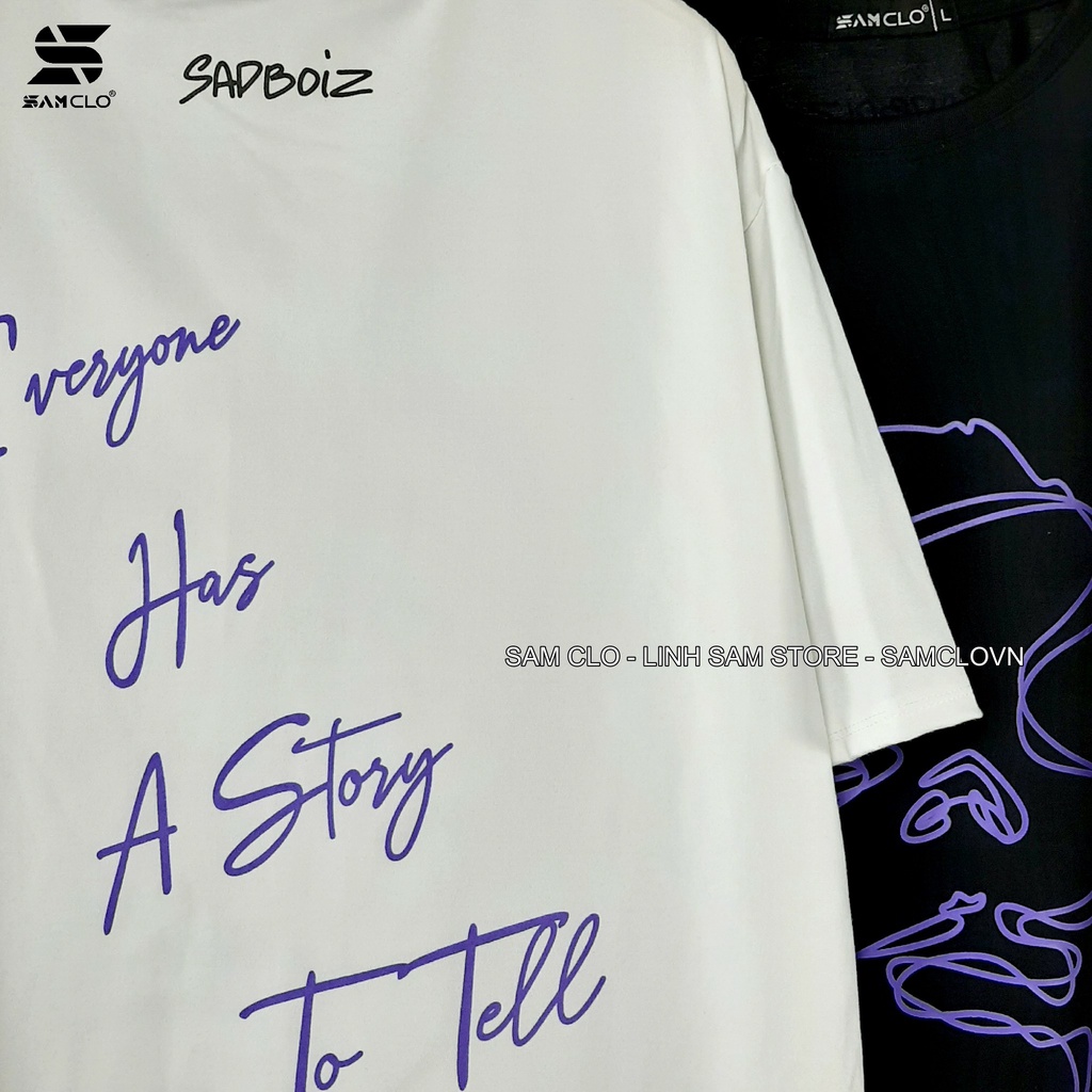 Áo thun nữ tay lỡ SAM CLO freesize phông form rộng dáng Unisex - áo lớp, nhóm, couple in ICON chữ sadboiz | BigBuy360 - bigbuy360.vn