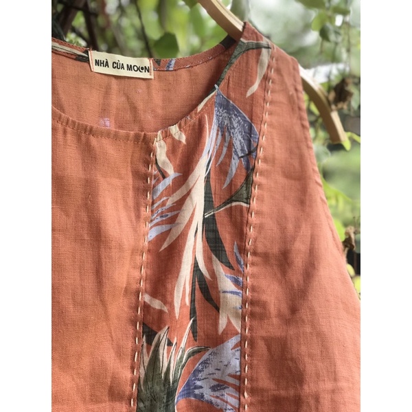 Áo sát nách Linen Tưng phối bông- Nhà của Moon