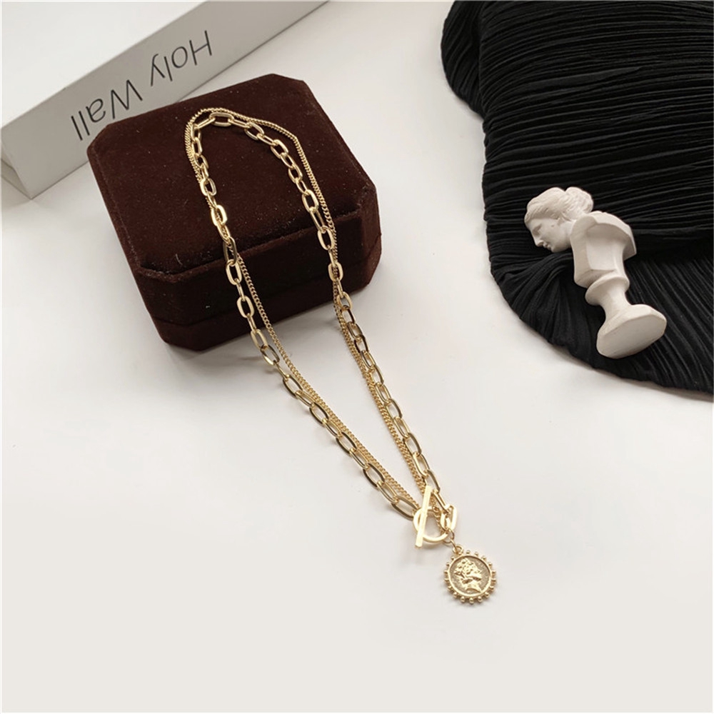 vòng cổ Mặt Hình Đồng Xu Và Hoa Hướng Dương Độc Đáo Cho Nữ