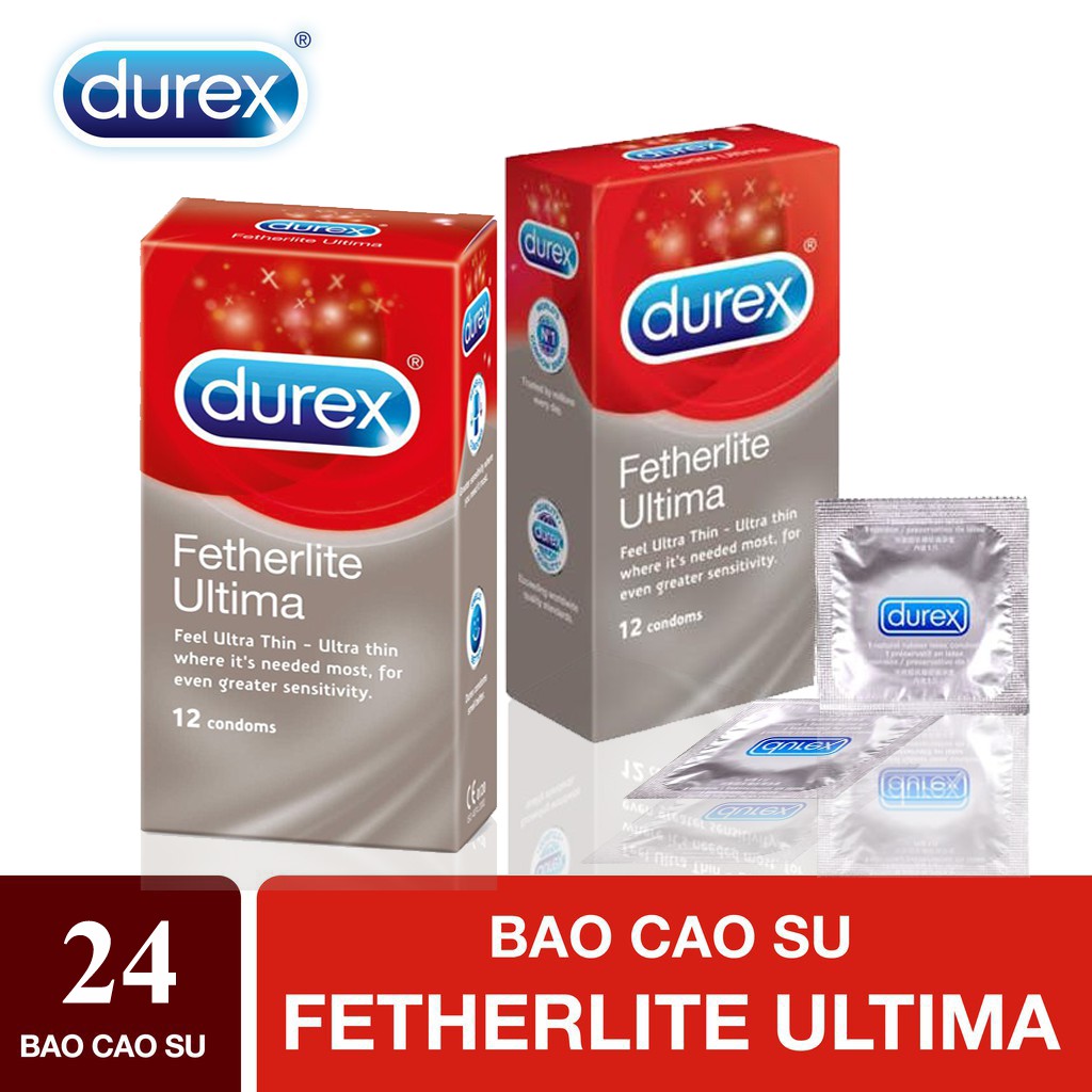 [COMBO 2 HỘP] Bao Cao Su SIÊU MỎNG Durex Fetherlite Ultima- Size 52mm, Bcs Fetherlite Vũ Khí Hỗ Trợ Đắc Lực Cho Cuộc Yêu