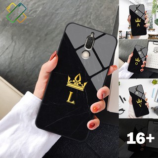 Ốp lưng Huawei nova 2i in 3D kính cường lực hình chữ cái vân đá cẩm thạch