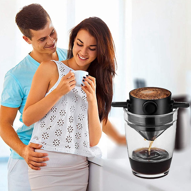 Coffee Dripper Filters for 1 to 2-Cups, Paperless Coffee Filter Cone