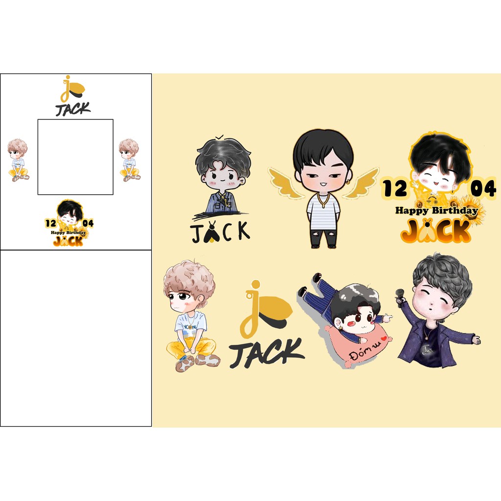 sticker jack j97 cắt rời size to SCI28 có bao giấy cute dễ thương
