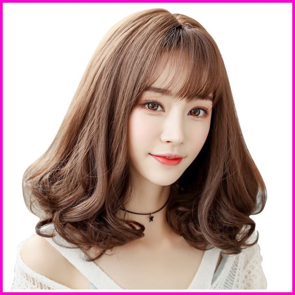 Tóc giả nữ cả đầu ❤️FREESHIP❤️ Tóc giả nguyên đầu xoăn 25cm
