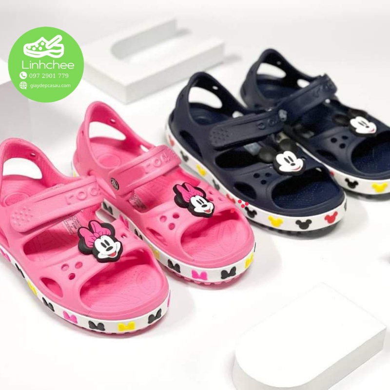 Sandal cross Trẻ em Hình Mickey Màu Hồng , hàng full box nhé