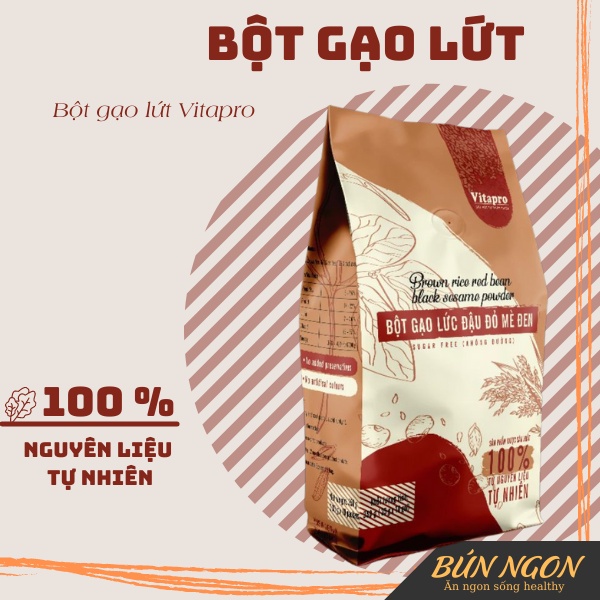 Bột Gạo Lứt Đậu Đỏ Mè Đen Vitapro 350g Thực Dưỡng Ăn Kiêng Giảm Cân