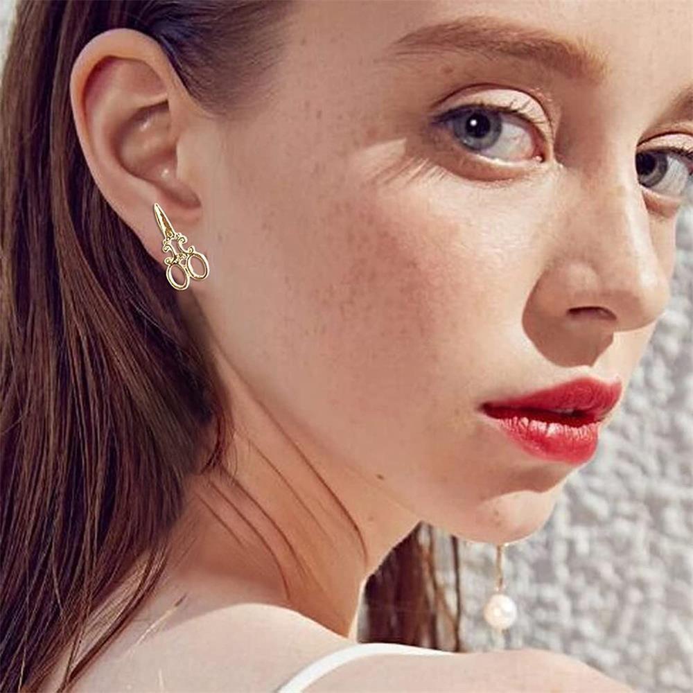 Khuyên Tai Hình Cây Kéo Nhỏ Xinh Kiểu Dáng Mới Dành Cho Nam Và Nữ