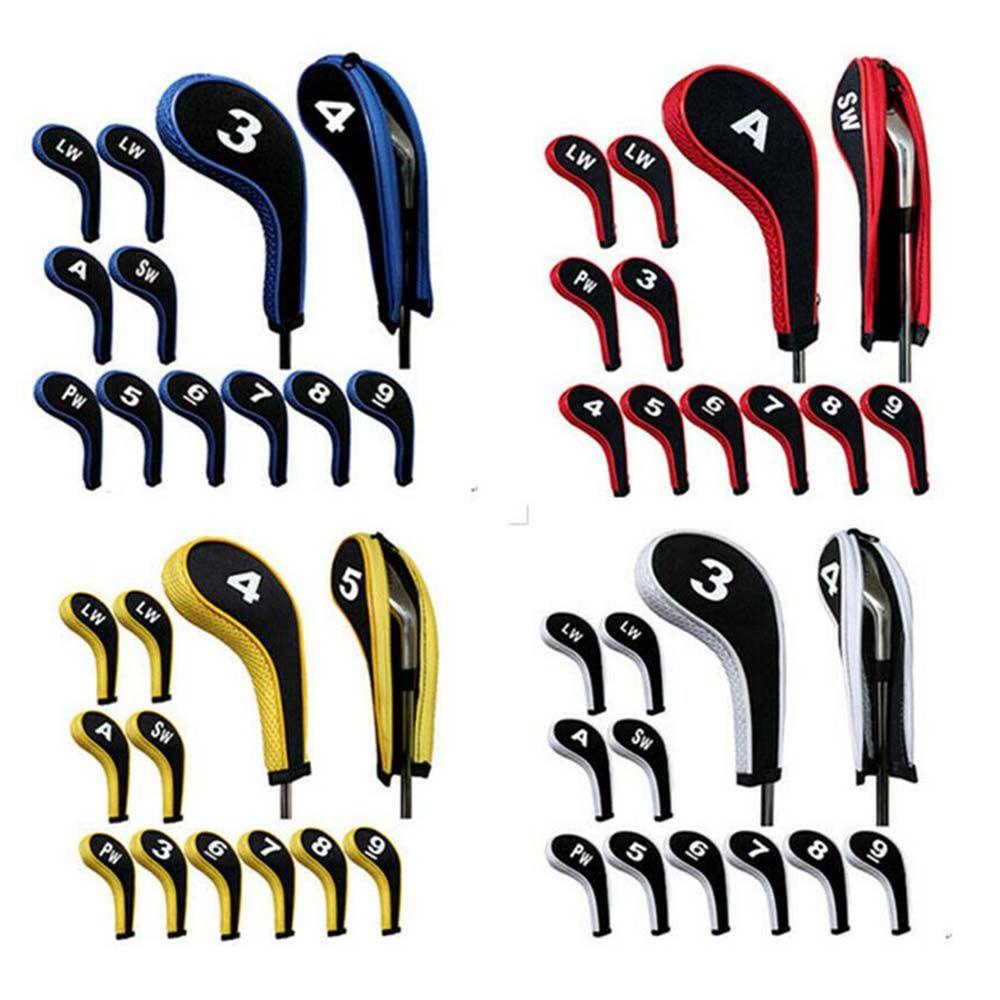 26EDIE Bộ 12 Vỏ Bọc Đầu Gậy Đánh Golf Bằng Sắt Có Khóa Kéo Tiện Dụng
