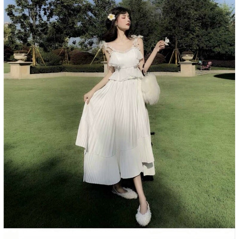 ĐẦM MAXI 2d TRẮNG DẬP LY