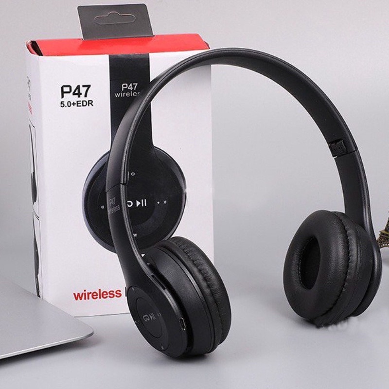 Tai Nghe Chụp Tai Bluetooth P47, Tai Không Dây Có Mic, Có Thẻ Nhớ, Âm Bass Cực Chất, Nghe Nhạc Cực Hay Bảo Hành 12 Tháng