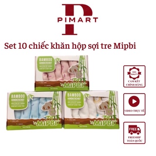 Mipbi - set 6 khăn sữa mipbi sợi tre cao cấp siêu mềm