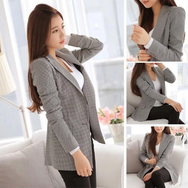 Áo khoác Blazer công sở dáng dài phong cách Hàn Quốc