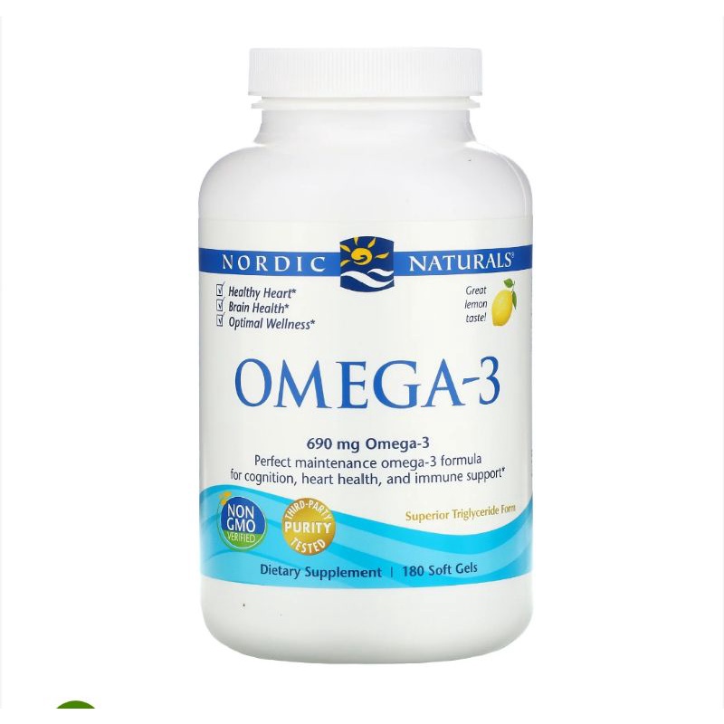 Viên uống bổ sung 690mg Omega 3 Nordic Naturals 180v hương chanh Mỹ