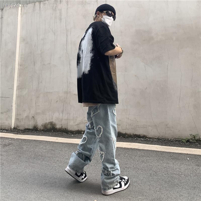 Quần jean dài ống rộng phong cách hip hop đường phố cá tính thời trang cho nữ