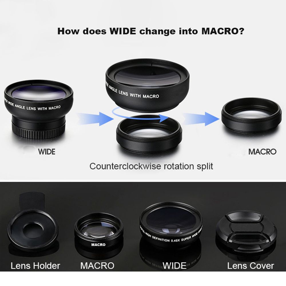 Ống kính zoom quang học di động đa năng Macro chuyên nghiệp cho iPhone 6S IPhone 7 HTC Xiaomi Samsung