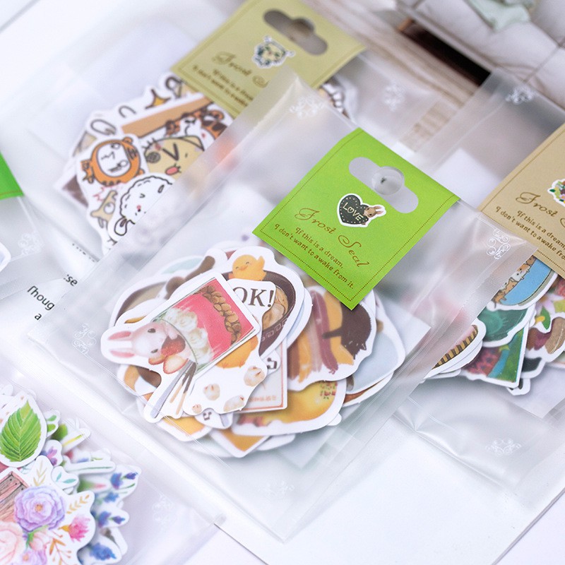 Túi sticker dán nhiều hình nhiều chủ đề - Thỏ Hồng