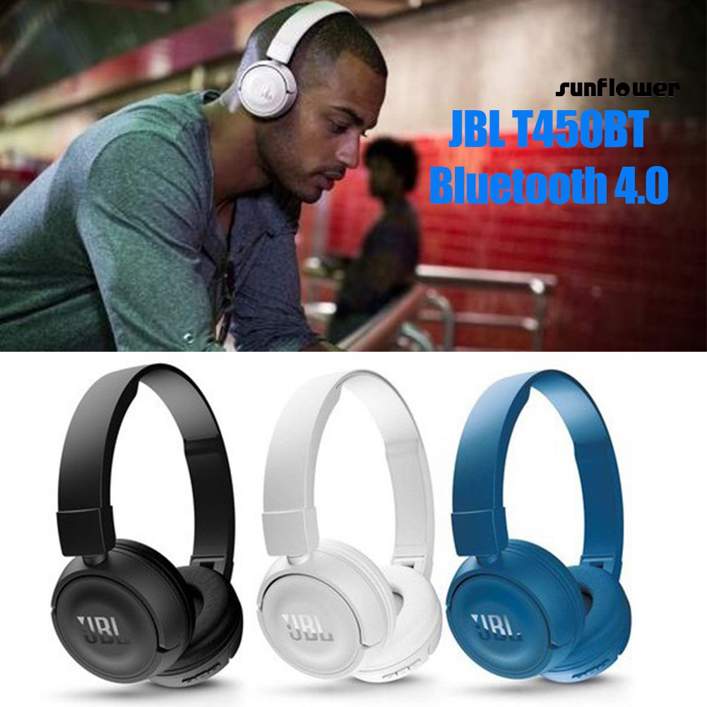 [ Hàng Hot ] SUN_JBL T450BT Foldable Sport Wireless Bluetooth 4.0 HiFi Over-Ear Headphone Headset