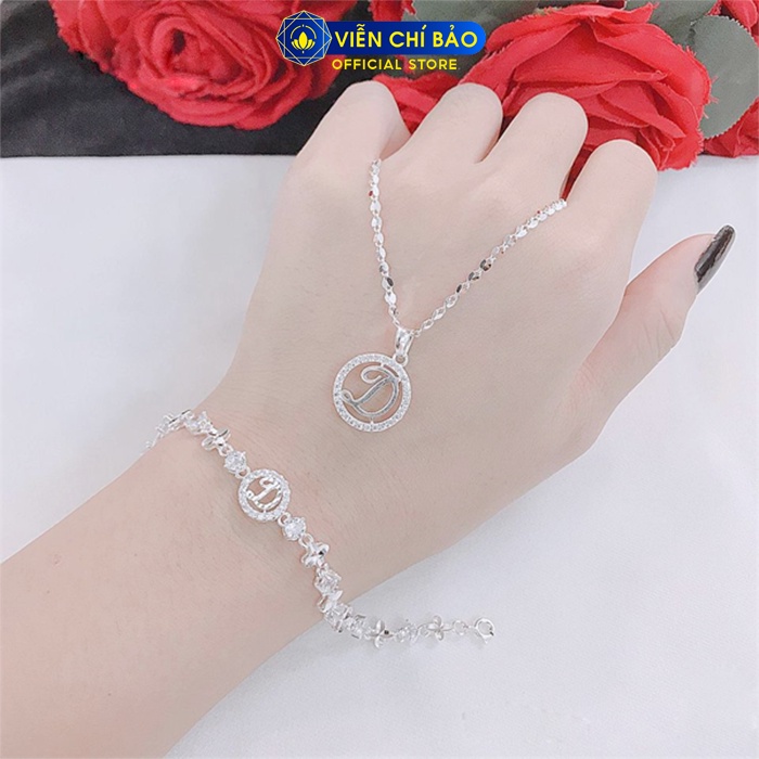 Dây chuyền bạc nữ Mặt chữ cách điệu theo tên bạc S925 thời trang phụ kiện trang sức nữ Viễn Chí Bảo D400693
