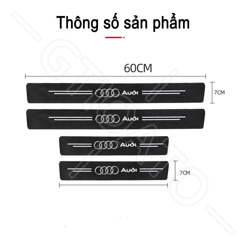 GTIOATO 4 Chiếc Sợi Carbon Dán Cửa ô Tô Miếng Dán Xe DáN ChốNg XưỚC Ô Tô Bảo Vệ Cửa ô Tô Phụ KiệN Ô Tô Cho Audi TT R8 Q5 Q7 RS7 A7 A8 A5 A4 Q8 A6 A3 RS5 Q2 Q3