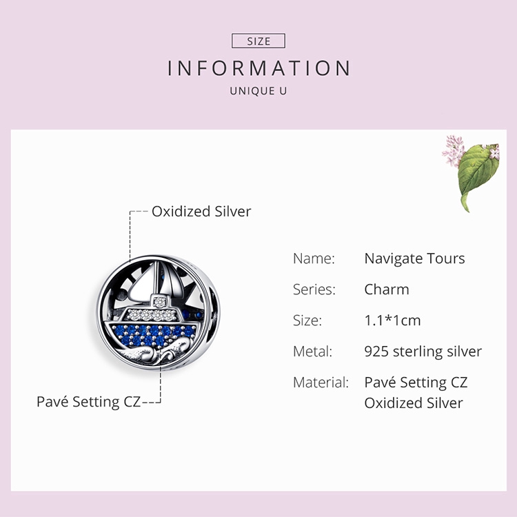 Bamoer Vòng Đeo Tay Bạc 925 Đính Đá Zircon Hình La Bàn Tròn Thời Trang Cho Nữ