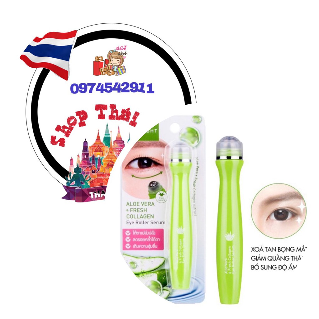 BÚT LĂN MẮT BABY BRIGHT ALOE VERA & FRESH COLLAGEN EYE ROLLER SERUM