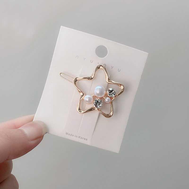 Kẹp tóc đính ngọc trai phong cách retro Hàn Quốc dành cho nữ