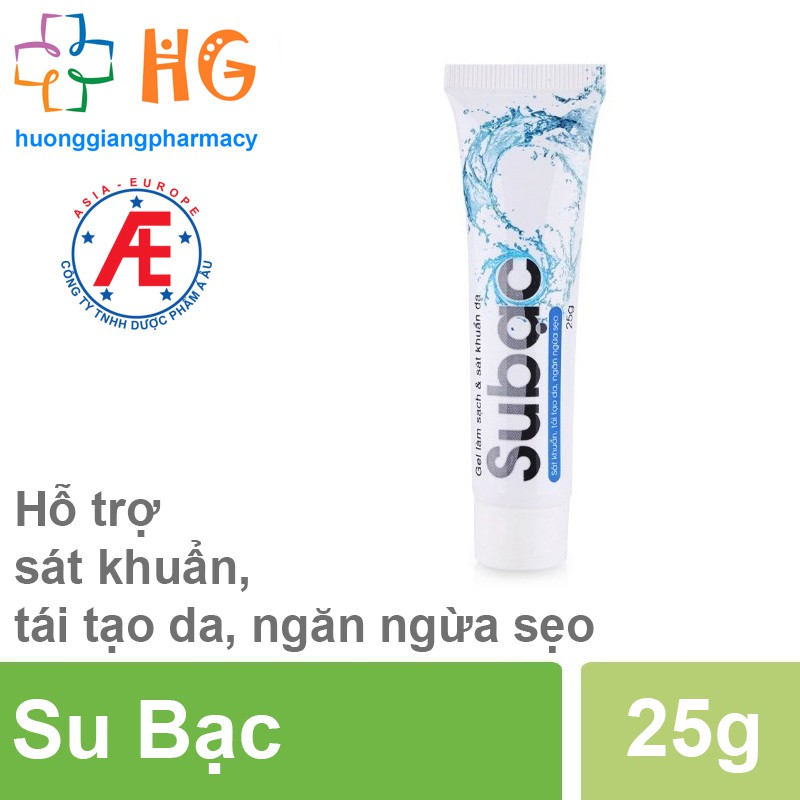 Gel SuBạc - Giúp sát khuẩn, tái tạo da, ngăn ngừa sẹo. Hỗ trợ điều trị tay chân miệng, thủy đậu, zona, herpes (Tub 25g)