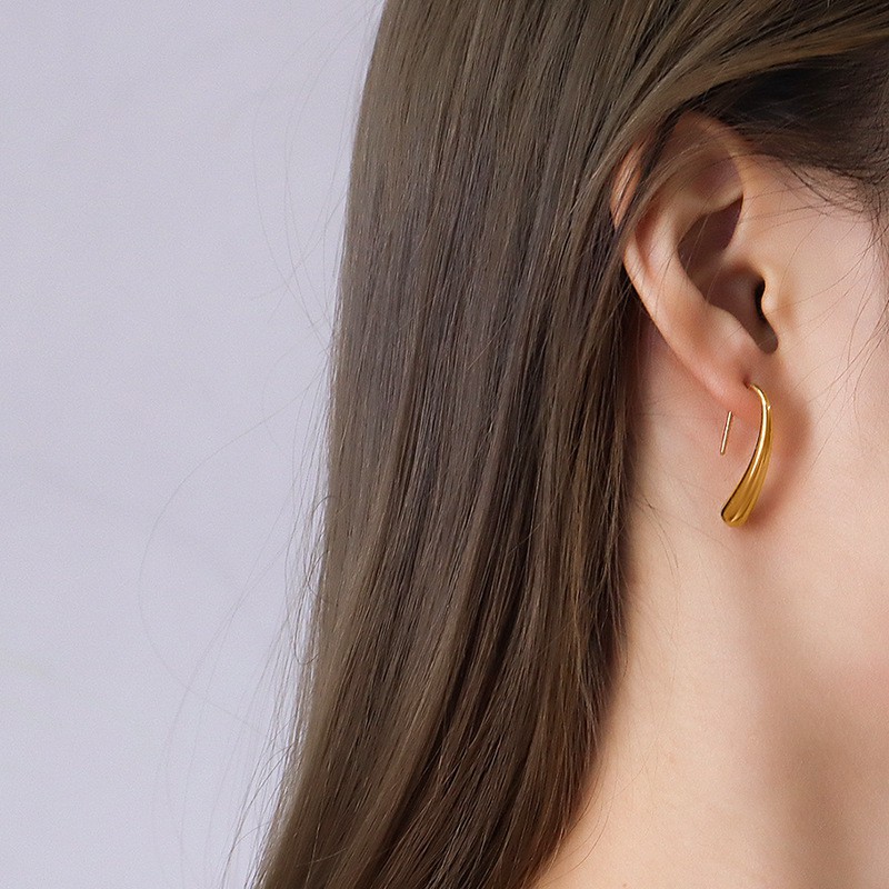 Bông Tai Mạ Vàng 18K F315 Hình Giọt Nước Độc Đáo
