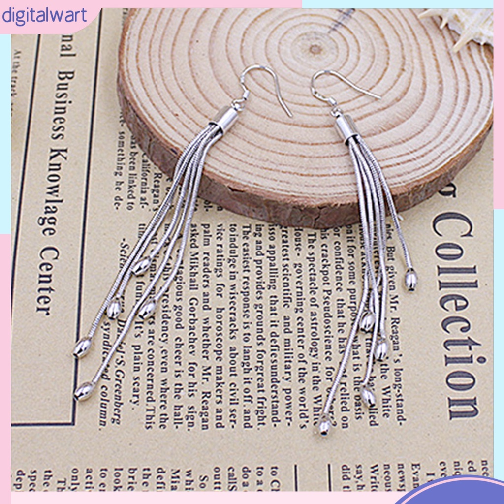 Đôi khuyên tai dáng dài tua rua đính hạt ngọc tròn nhân tạo sang trọng thời trang cho nữ