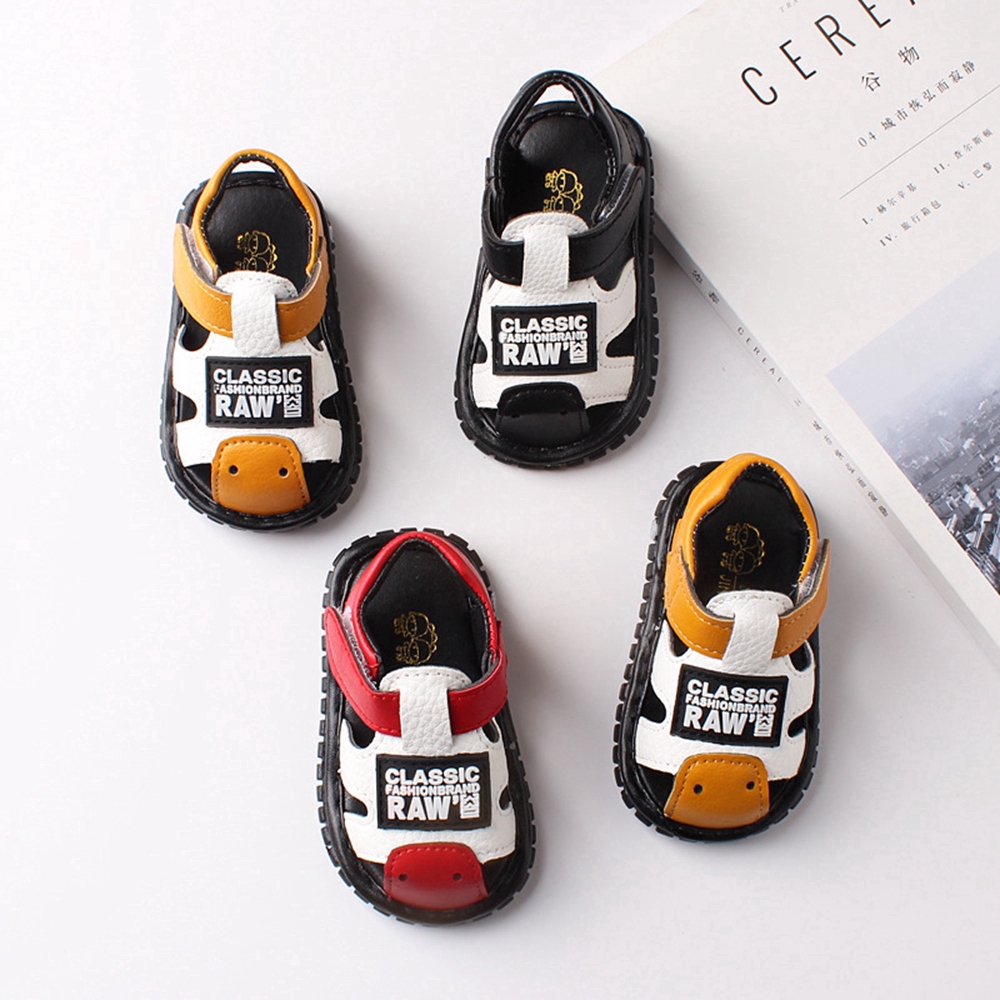 0-2 Years Korean Fashion Pre Walker Newborn Shoes for Baby Black Sandals Kids Boys Shoes Infant Toddler Sandals