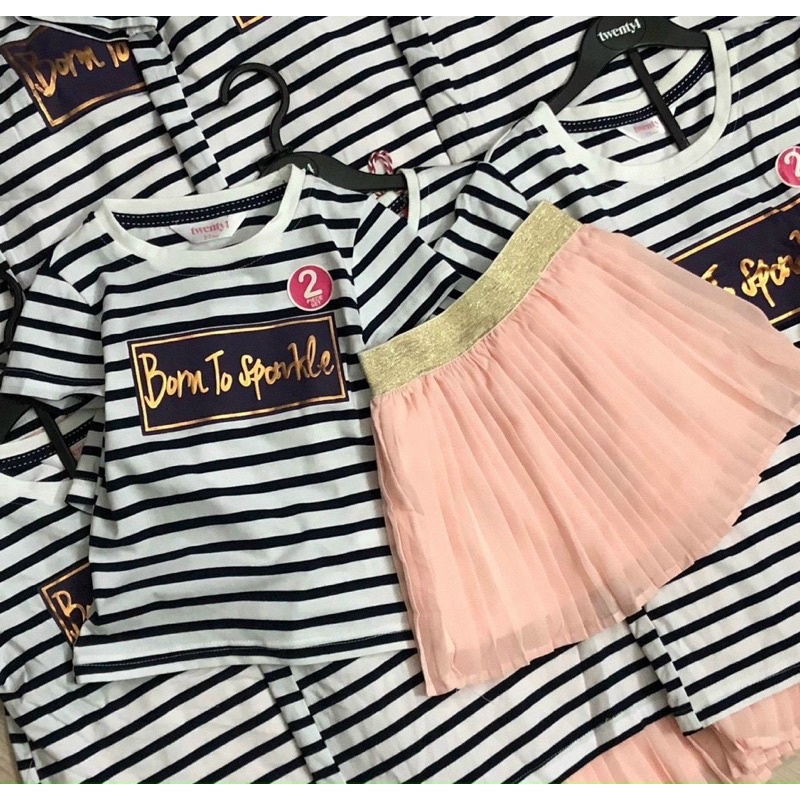 Set áo kèm váy Twenty dư xịn cho bé gái size từ 12-24 cân