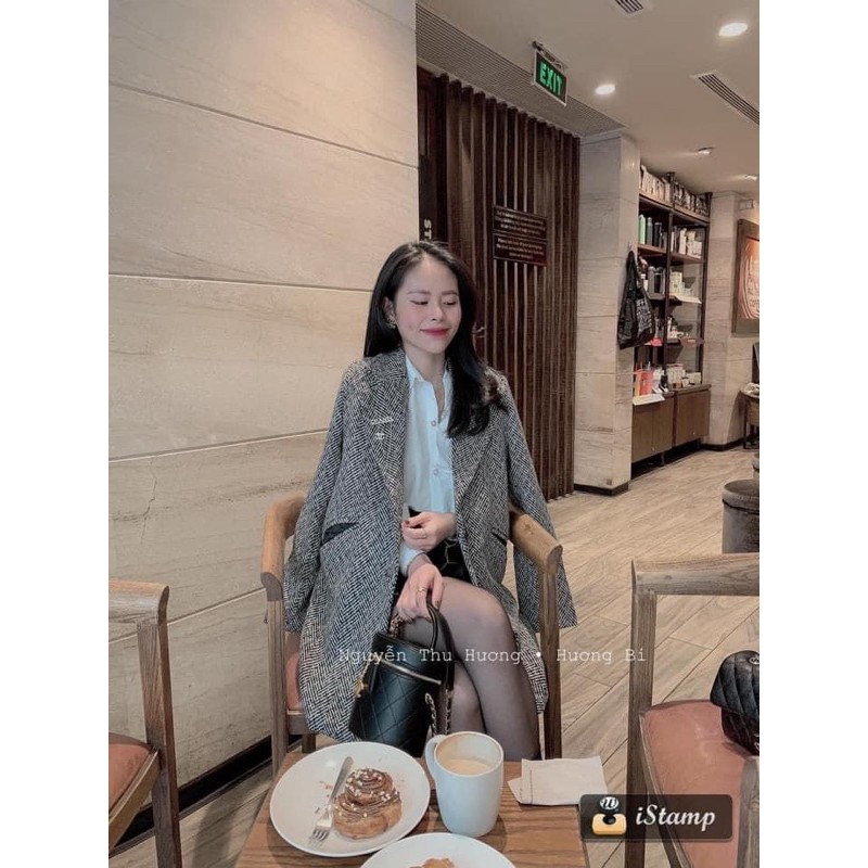 Áo dạ kẻ xương cá | BigBuy360 - bigbuy360.vn