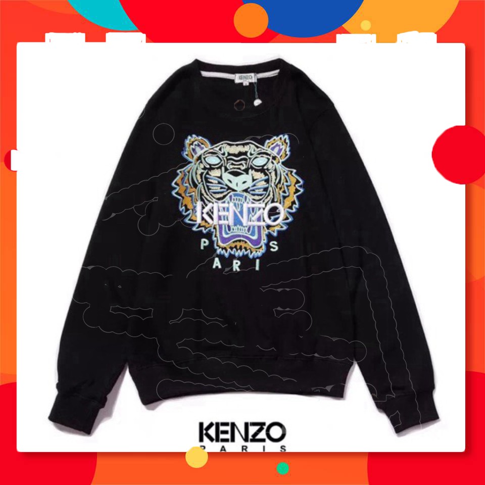 Áo Thu Đông Nỉ Thêu Hình Kenzo Dáng UniSex