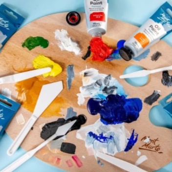 Bay vẽ, xúc màu, pha trộn màu bộ 5 cây Mont Marte - Hoạ cụ Gia Huy