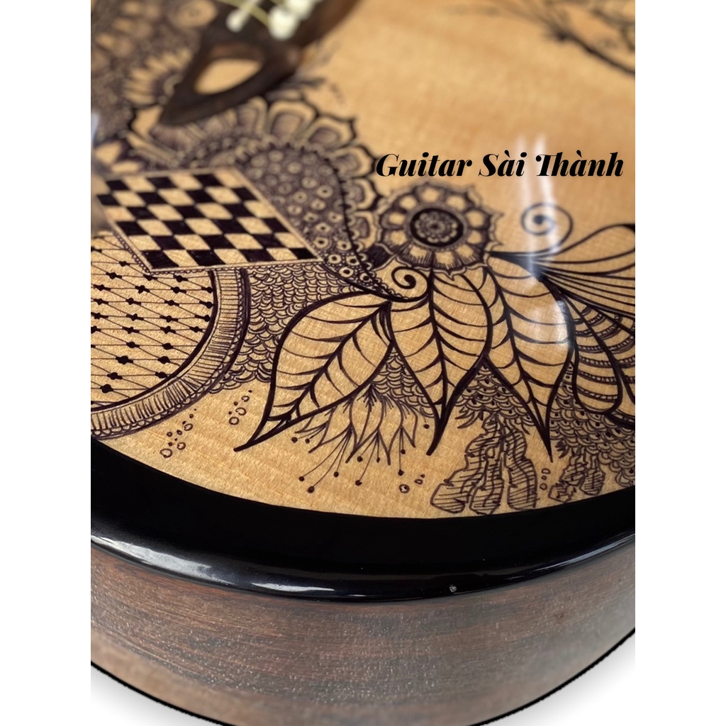 Đàn Guitar Acoustic Custom Khắc CNC Top Theo Yêu Cầu