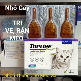 1 TUÝP TOPLINE MÈO - DIỆT VE , RẬN, BỌ CHÉT