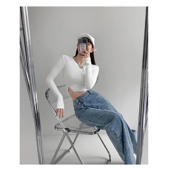 QUẦN JEANS KHUY LỆCH HOT TREND